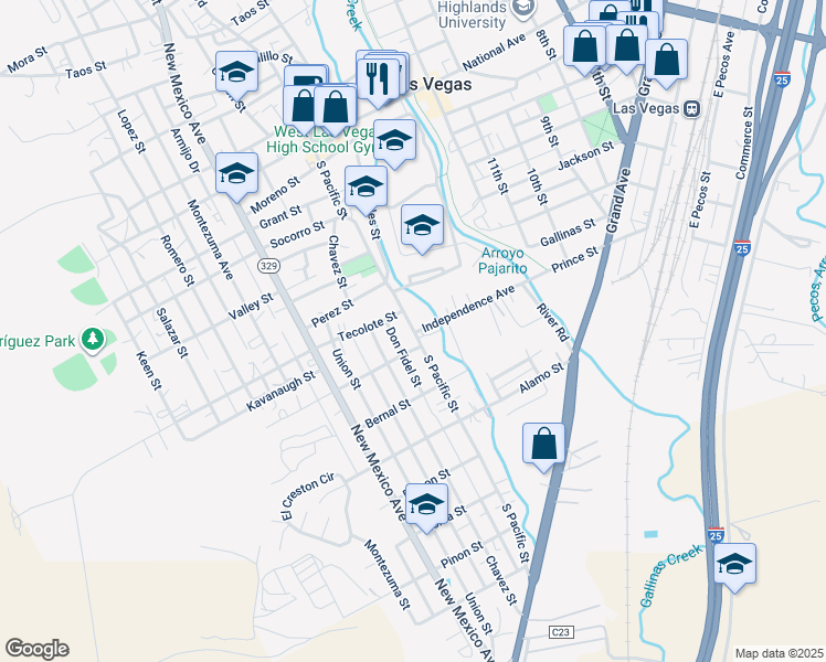 map of restaurants, bars, coffee shops, grocery stores, and more near 921 South Pacific Street in Las Vegas