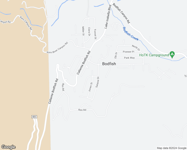 map of restaurants, bars, coffee shops, grocery stores, and more near 25 Jones Street in Bodfish
