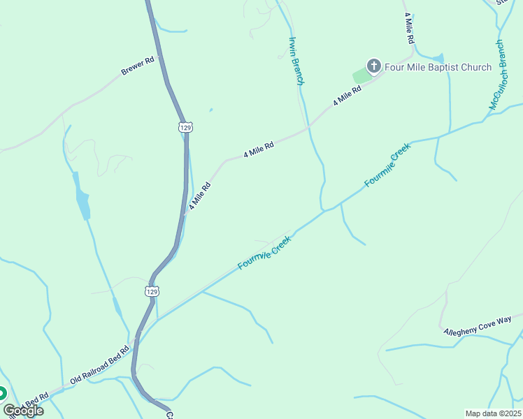 map of restaurants, bars, coffee shops, grocery stores, and more near 7205 Old Railroad Bed Road in Maryville