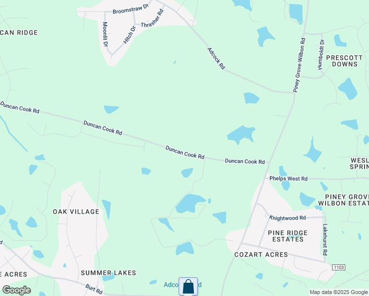 map of restaurants, bars, coffee shops, grocery stores, and more near 5808 Duncan Cook Road in Fuquay Varina
