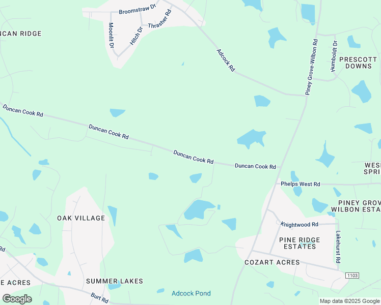 map of restaurants, bars, coffee shops, grocery stores, and more near 5808 Duncan Cook Road in Fuquay Varina