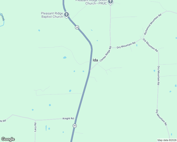map of restaurants, bars, coffee shops, grocery stores, and more near 4550 Heber Springs Road North in Ida