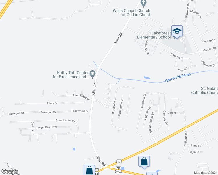map of restaurants, bars, coffee shops, grocery stores, and more near 2120 Flagstone Court in Greenville