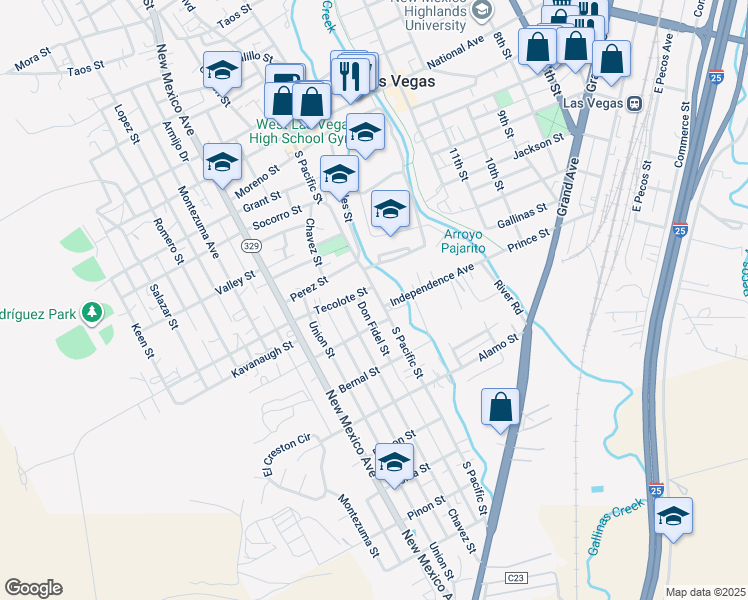 map of restaurants, bars, coffee shops, grocery stores, and more near 921 South Pacific Street in Las Vegas