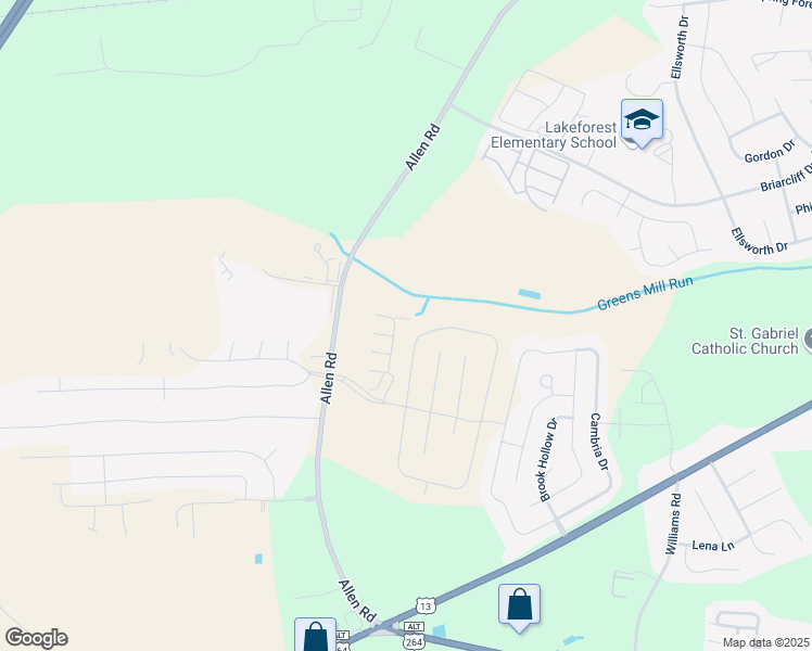 map of restaurants, bars, coffee shops, grocery stores, and more near 2144 Flagstone Court in Greenville