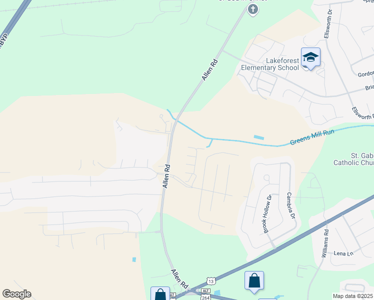 map of restaurants, bars, coffee shops, grocery stores, and more near 2132 Flagstone Court in Greenville