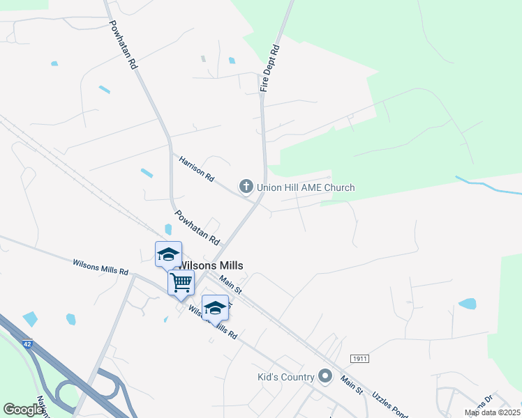 map of restaurants, bars, coffee shops, grocery stores, and more near 390 Fire Department Road in Clayton