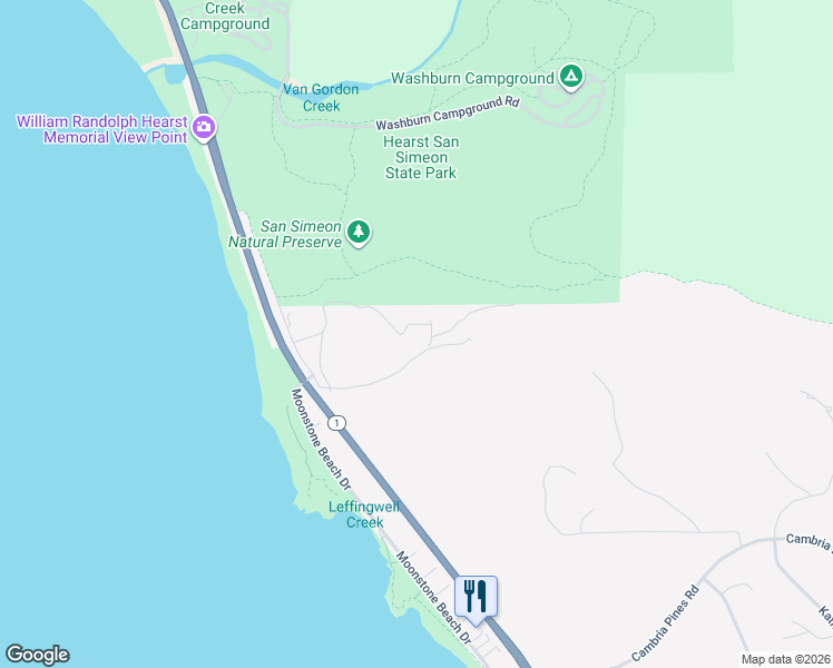 map of restaurants, bars, coffee shops, grocery stores, and more near 7292 Exotic Garden Drive in Cambria