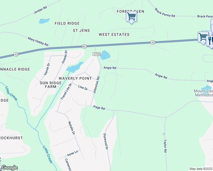map of restaurants, bars, coffee shops, grocery stores, and more near 187 Old Hickory Drive in Raleigh