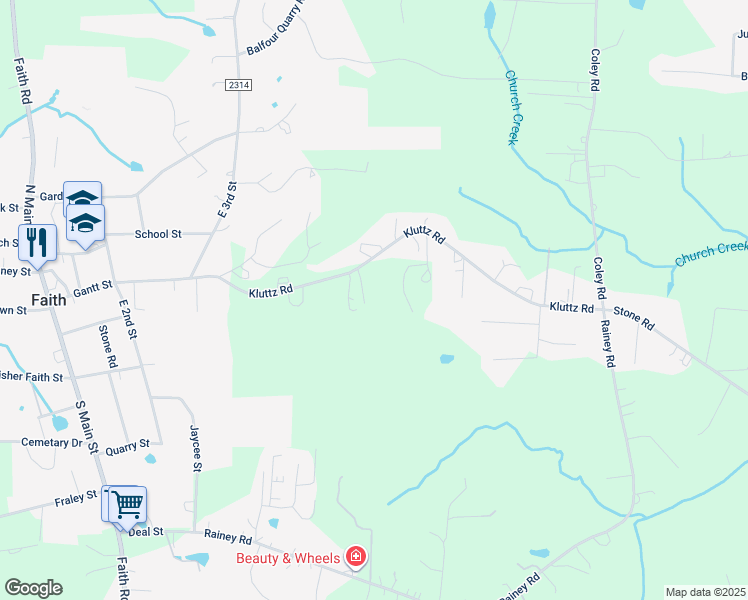 map of restaurants, bars, coffee shops, grocery stores, and more near 1905 Kluttz Road in Salisbury