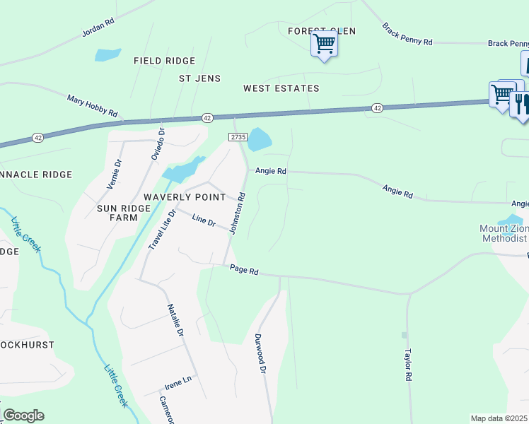 map of restaurants, bars, coffee shops, grocery stores, and more near 187 Old Hickory Drive in Raleigh