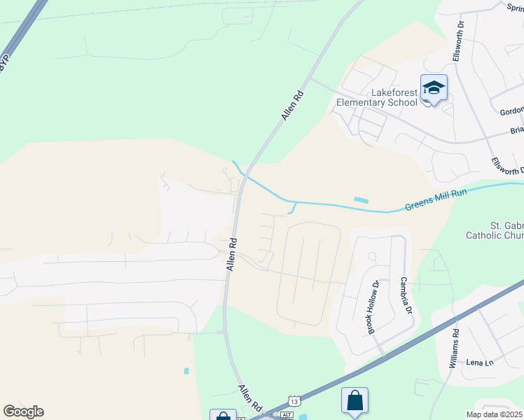 map of restaurants, bars, coffee shops, grocery stores, and more near 2136 Flagstone Court in Greenville