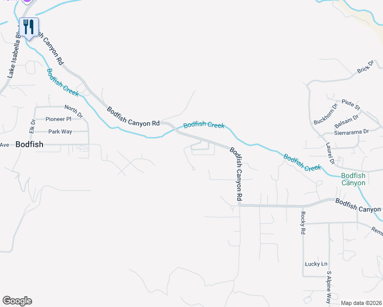 map of restaurants, bars, coffee shops, grocery stores, and more near 102 Mason Street in Lake Isabella
