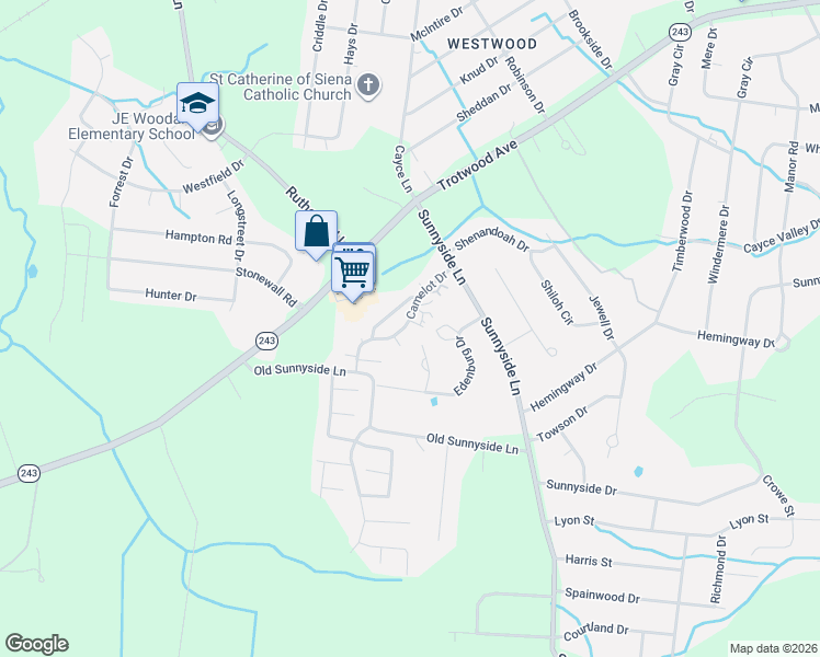 map of restaurants, bars, coffee shops, grocery stores, and more near 5000 Lancelot Court in Columbia