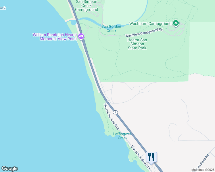 map of restaurants, bars, coffee shops, grocery stores, and more near 7432 Exotic Garden Drive in Cambria