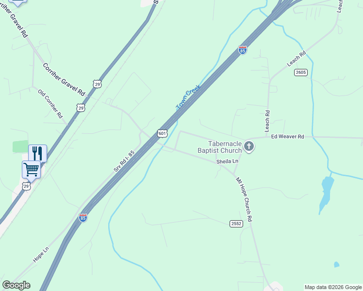 map of restaurants, bars, coffee shops, grocery stores, and more near 650 Mount Hope Church Road in Salisbury