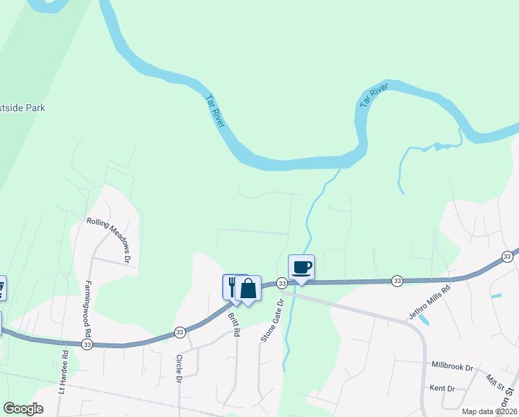 map of restaurants, bars, coffee shops, grocery stores, and more near 2354 Water View Road in Greenville