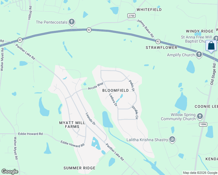 map of restaurants, bars, coffee shops, grocery stores, and more near 7309 Ladora Drive in Wake County