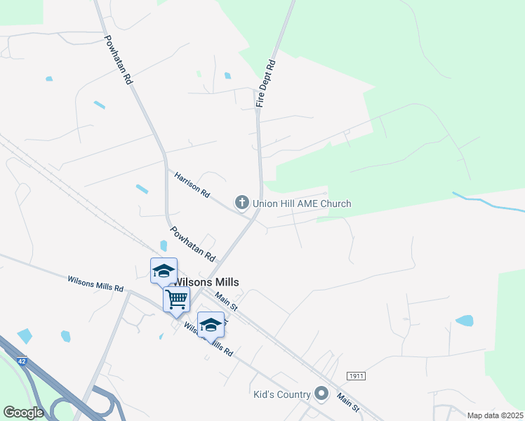 map of restaurants, bars, coffee shops, grocery stores, and more near 390 Fire Department Road in Clayton