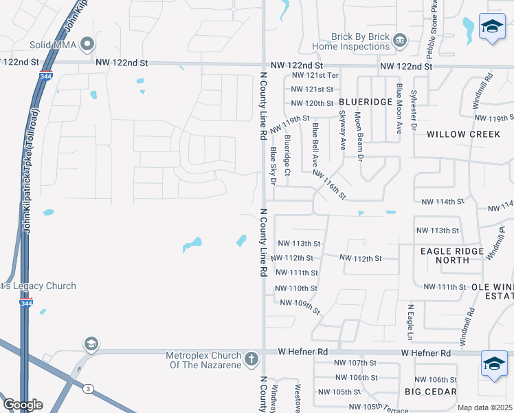map of restaurants, bars, coffee shops, grocery stores, and more near 8924 Northwest 115th Street in Oklahoma City