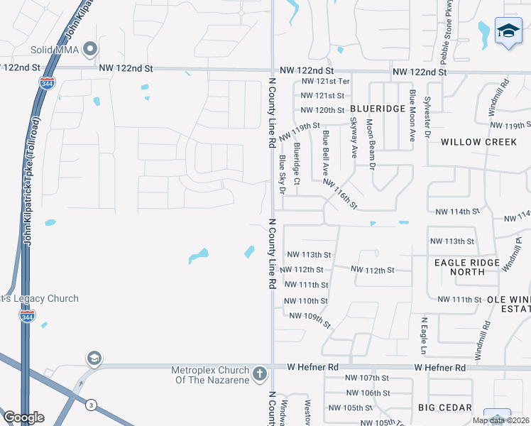 map of restaurants, bars, coffee shops, grocery stores, and more near 8924 Northwest 115th Street in Oklahoma City