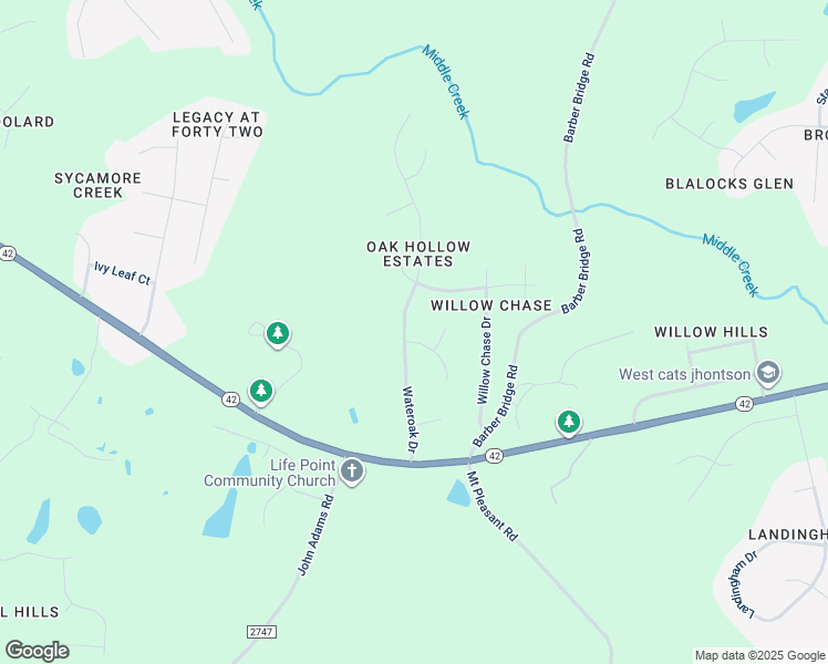 map of restaurants, bars, coffee shops, grocery stores, and more near 3401 Kistler Court in Wake County