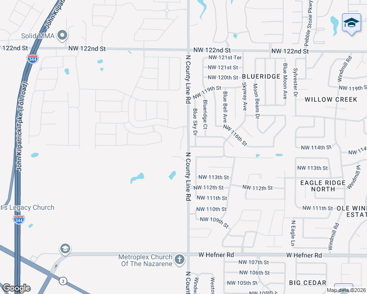map of restaurants, bars, coffee shops, grocery stores, and more near 8924 Northwest 115th Street in Oklahoma City