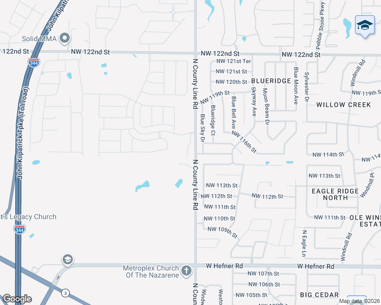 map of restaurants, bars, coffee shops, grocery stores, and more near 8924 Northwest 115th Street in Oklahoma City