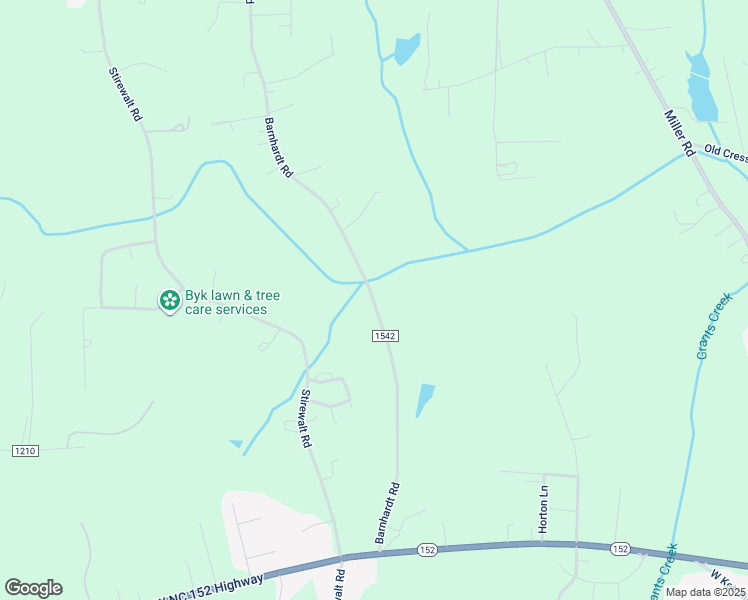 map of restaurants, bars, coffee shops, grocery stores, and more near Barnhardt Road in China Grove