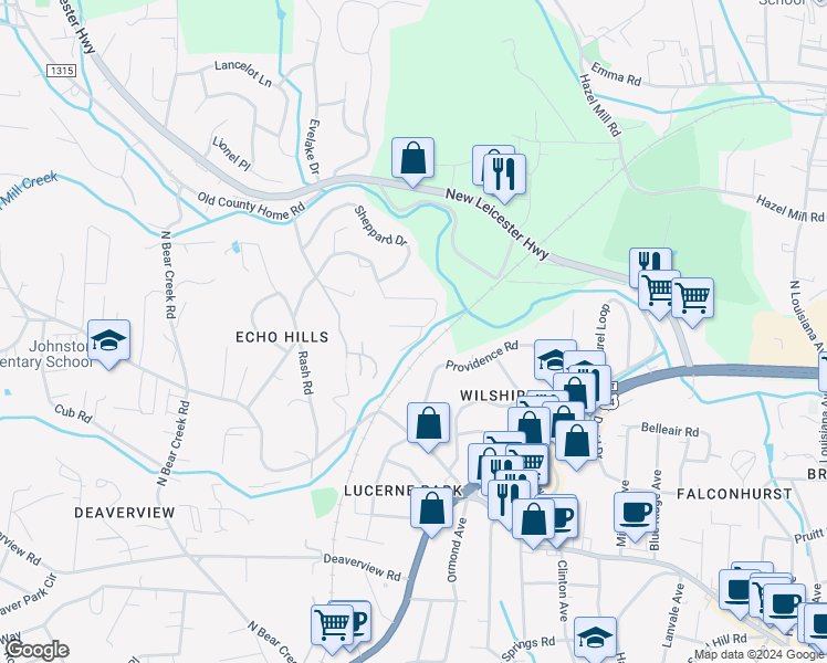 map of restaurants, bars, coffee shops, grocery stores, and more near 70 Debra Lane in Asheville