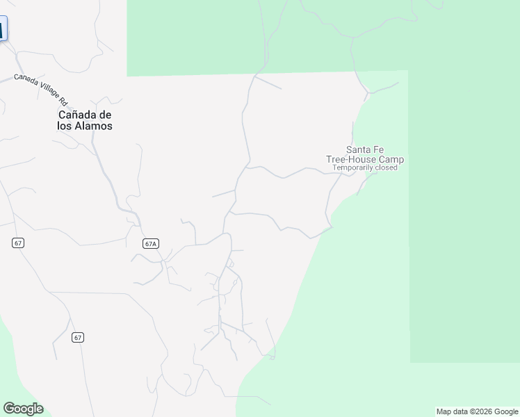 map of restaurants, bars, coffee shops, grocery stores, and more near 160 Canada Village Road in Santa Fe