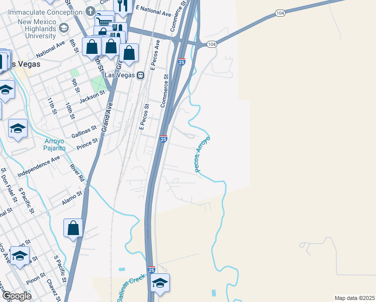 map of restaurants, bars, coffee shops, grocery stores, and more near 317 Cumbres Patio in Las Vegas