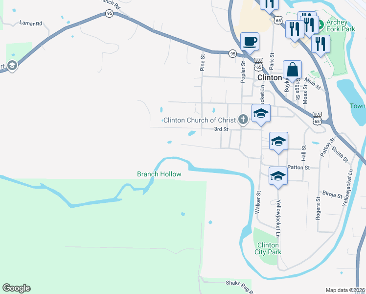 map of restaurants, bars, coffee shops, grocery stores, and more near 392 Conner Street in Clinton