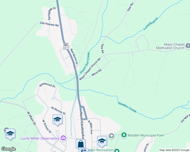map of restaurants, bars, coffee shops, grocery stores, and more near 1239 Micol Road in Newton