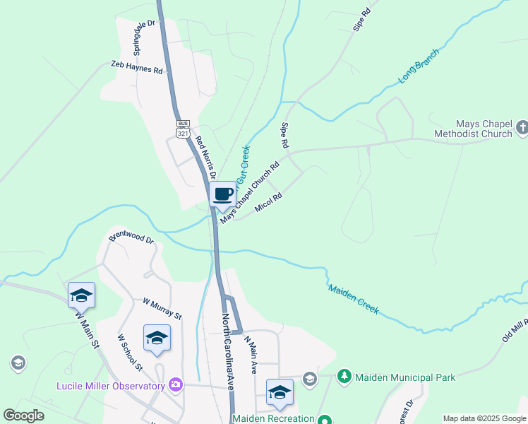 map of restaurants, bars, coffee shops, grocery stores, and more near 1239 Micol Road in Newton