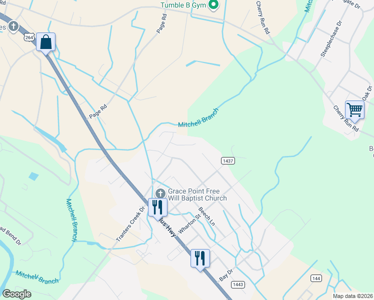 map of restaurants, bars, coffee shops, grocery stores, and more near 112 Ore Court in Washington