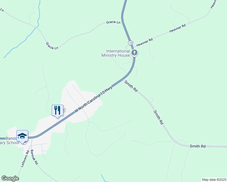map of restaurants, bars, coffee shops, grocery stores, and more near 7353 West North Carolina 10 Highway in Vale