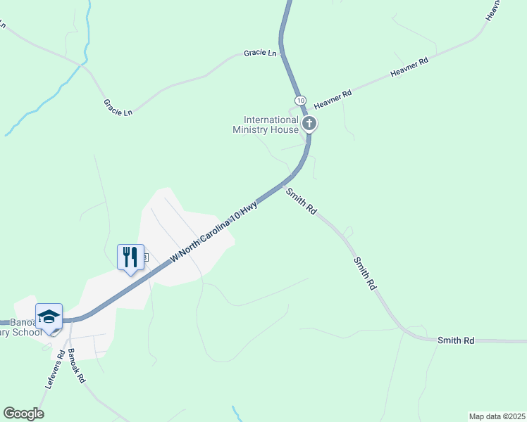 map of restaurants, bars, coffee shops, grocery stores, and more near 7353 West North Carolina 10 Highway in Vale