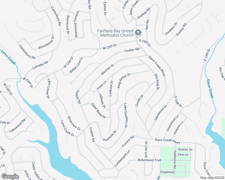 map of restaurants, bars, coffee shops, grocery stores, and more near 150 Lookout Drive in Fairfield Bay