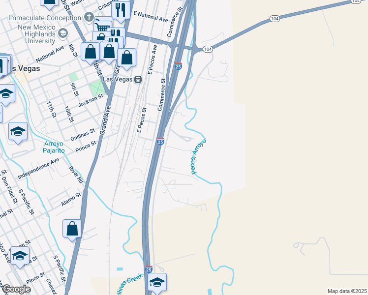 map of restaurants, bars, coffee shops, grocery stores, and more near 314 Cumbres Patio in Las Vegas