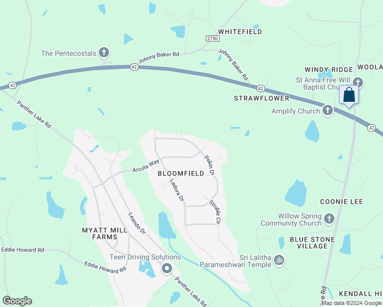 map of restaurants, bars, coffee shops, grocery stores, and more near 2108 Arcola Way in Wake County