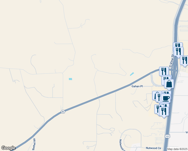 map of restaurants, bars, coffee shops, grocery stores, and more near 2023 Twelve Oaks Drive in Paso Robles