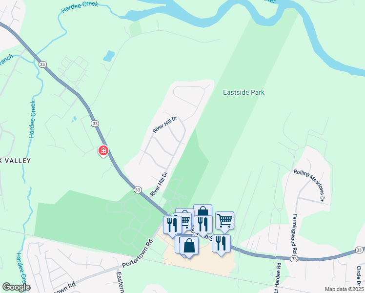 map of restaurants, bars, coffee shops, grocery stores, and more near 506 River Hill Drive in Greenville