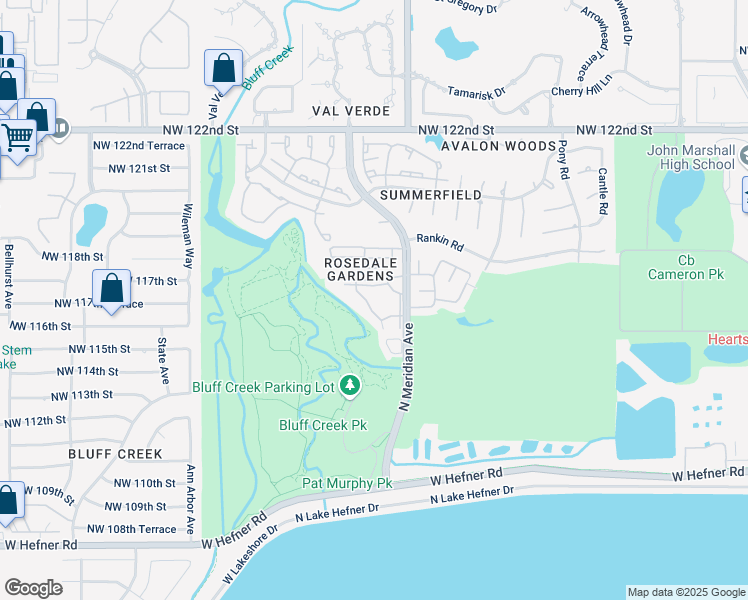 map of restaurants, bars, coffee shops, grocery stores, and more near 4652 Gaylord Drive in Oklahoma City
