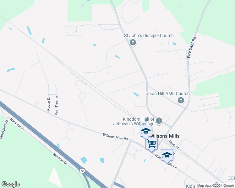 map of restaurants, bars, coffee shops, grocery stores, and more near 131 Antler Drive in Clayton