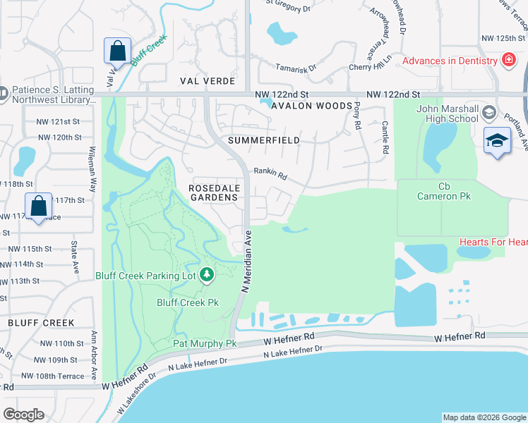 map of restaurants, bars, coffee shops, grocery stores, and more near 4420 Alturas Court in Oklahoma City