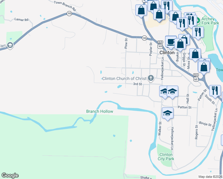 map of restaurants, bars, coffee shops, grocery stores, and more near 392 Conner Street in Clinton