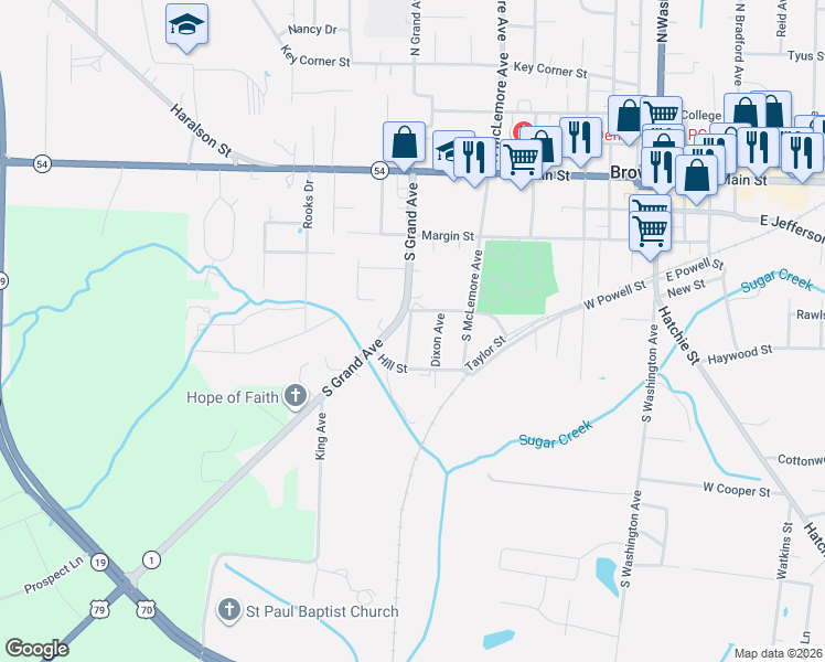 map of restaurants, bars, coffee shops, grocery stores, and more near 495 Dixon Avenue in Brownsville