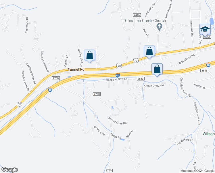 map of restaurants, bars, coffee shops, grocery stores, and more near 21 Bridgestone Road in Swannanoa