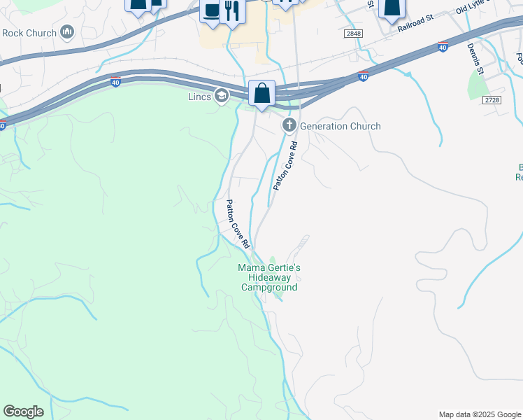 map of restaurants, bars, coffee shops, grocery stores, and more near 491 Patton Cove Road in Swannanoa